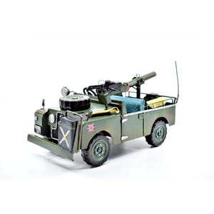 Vintage Metal Military Vehicle Model | Land Rover Series IIA Inspired Army Decor | Gift for Military Collectors and Adventure Fans