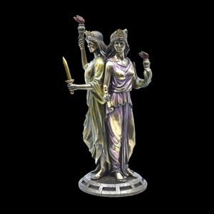 Hecate Statue: Greek Goddess of Magic, Cold Cast Bronze Resin