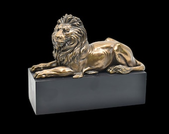 大きなライオンのブロンズ像（ホットキャストブロンズ） - 立っている