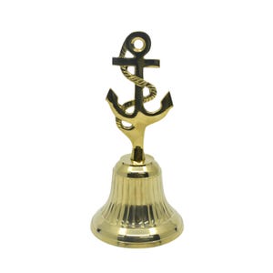 Brass Anchor Bell – Handcrafted Nautical Decorative Bell – 7.87&quot; or 5.90&quot; Options