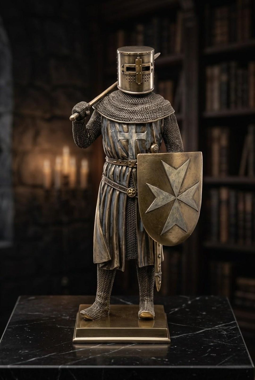 斧と盾を持つテンプル騎士の像 中世十字軍の室内装飾彫刻 - Etsy 日本
