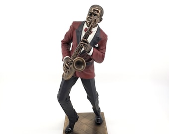ジャズサックス奏者の置物 - エレガントなミュージシャンの彫刻