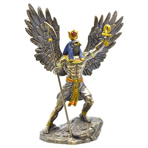 Cold Cast Bronze Egyptian Sun God Ra Statue (10.45 inch)
