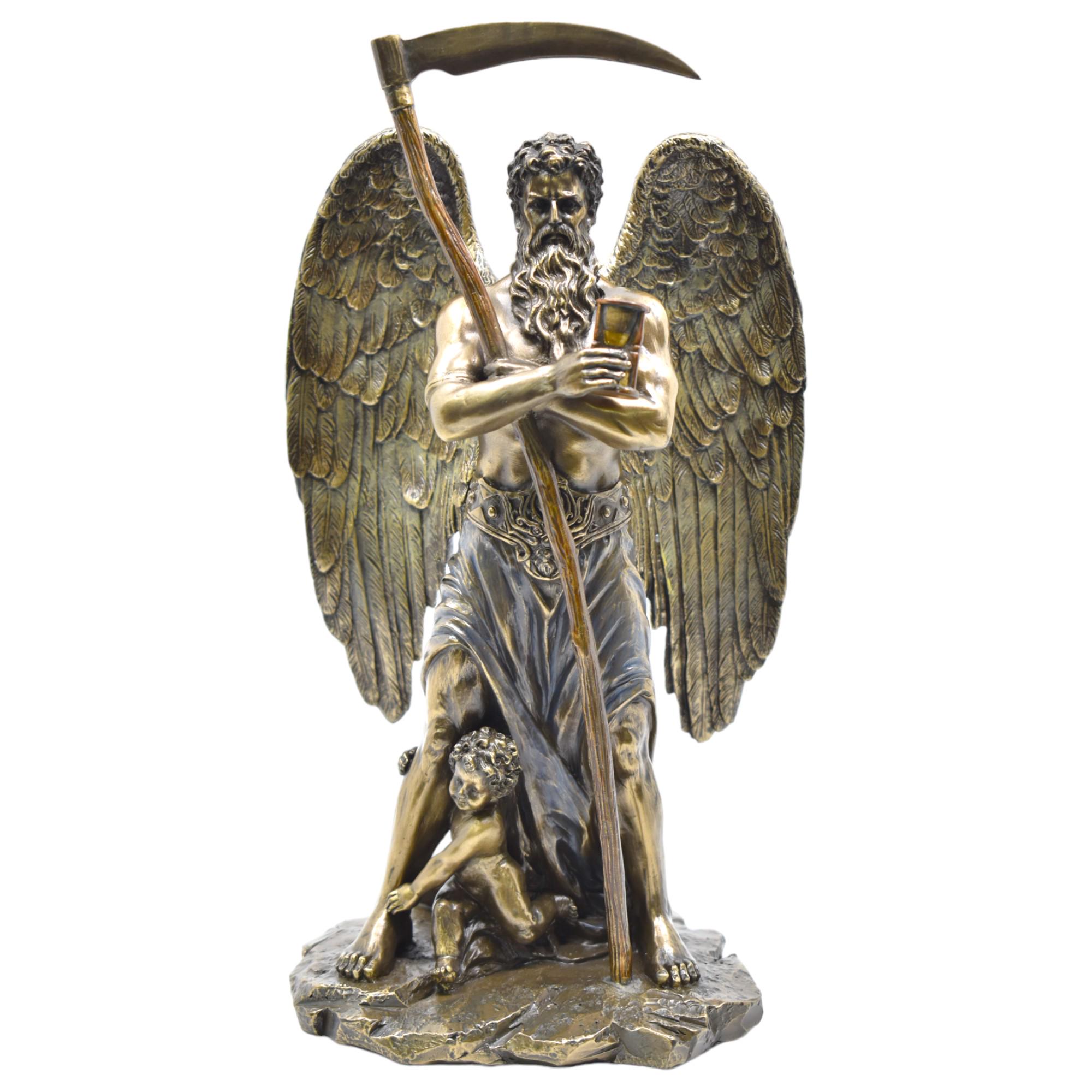 Chronos Statue – Greek God of Time With Hourglass and Scythe