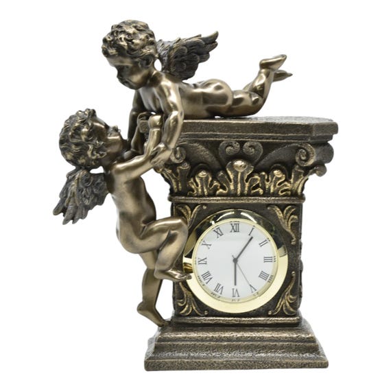 樹脂製天使時計置物：ヴィンテージの天使のテーブル装飾 - Etsy 日本