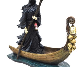 Charon Ferryman Statue – Mythological Underworld Gondola Collectible Sculpture