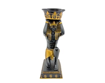 Ramses Kerzenhalter: Antikes Ägypten Dekor, Kaltguss Bronze Harz