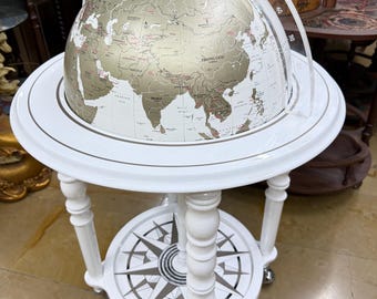 All White Globe Bar: Ręcznie robiony włoski barek na alkohol - 40 cm
