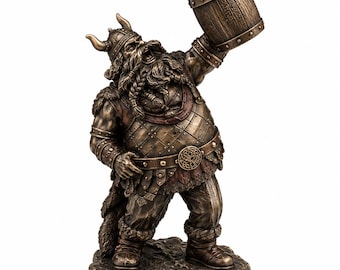 Mythical Viking With Stein Figure - Unique Norse Pub Decoration