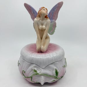 Jugendstil Porzellan Fee Schmuckschatulle