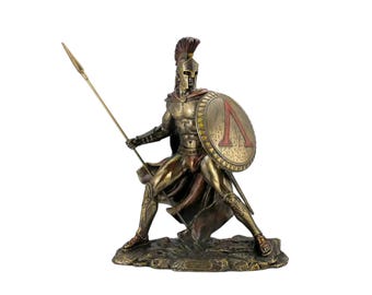 König Leonidas Kaltguss Bronze Statue: Spartanischer Krieger Dekor