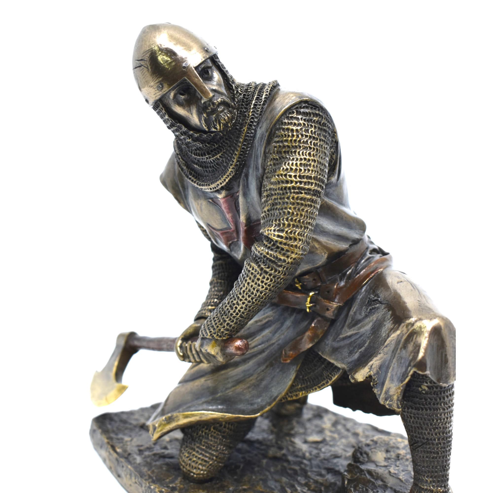 Templar Knight Statue With Axe Medieval Crusader Armor Home Decor ...