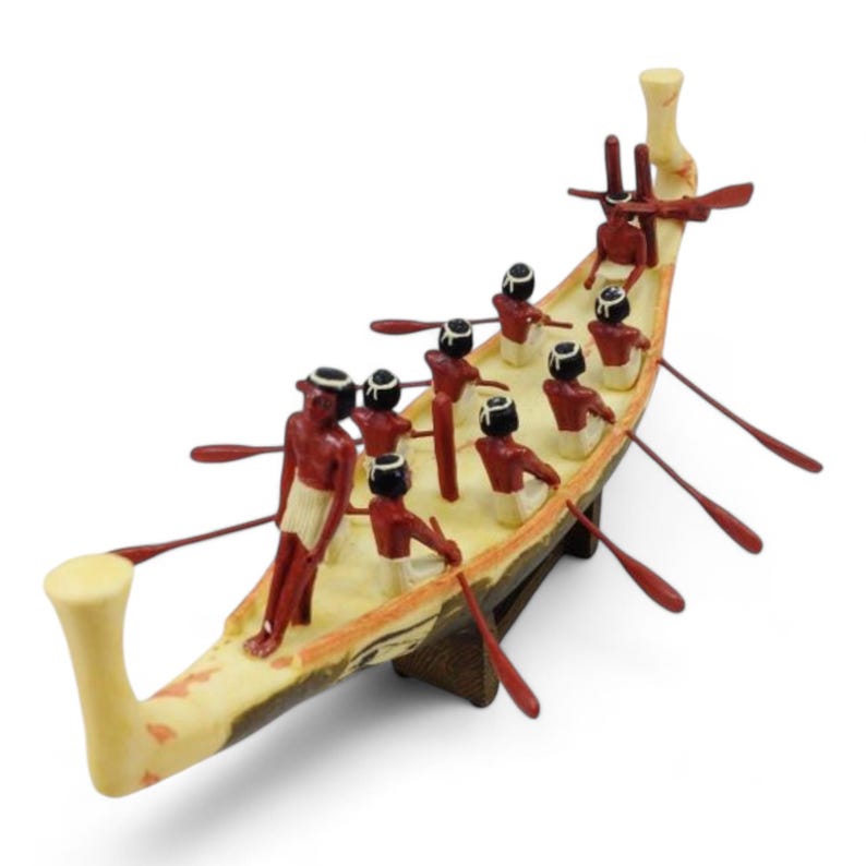 Ancient Egyptian Rowing Boat Figurine – Hand-painted Historical ...