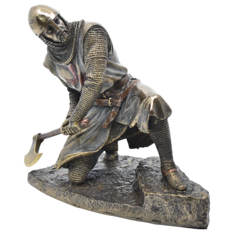 Templar Knight Statue With Axe Medieval Crusader Armor Home Decor ...