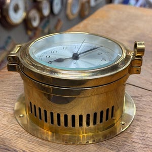 Vintage Barigo Ship&#39;s Bell Clock: Solid Brass Nautical Timepiece