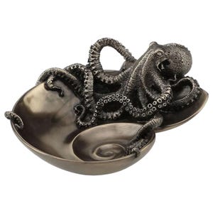 Antiek bronzen octopusschotel: opvangbakje kustdecor