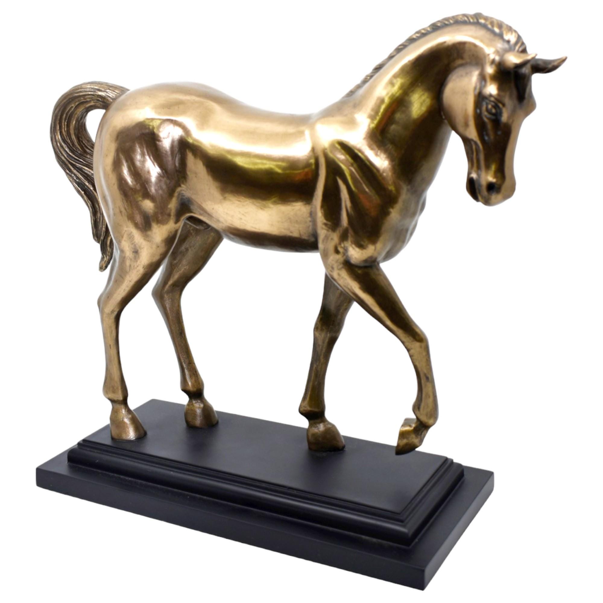 ブロンズ製馬の彫刻 黒色台座付き ブロンズ製馬の彫刻 黒色台座付き ブロンズ製馬の彫刻 黒色台座付き