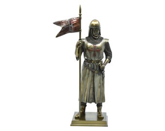 中世の十字軍テンプル騎士団の騎士 - 11.5 cmのフィギュア - ユニーク