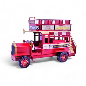 Vintage Red Double-Decker Bus Model | Metal Classic Vehicle Decor | Unique Gift for Collectors, Travel Enthusiasts, and Home Decor Lovers
