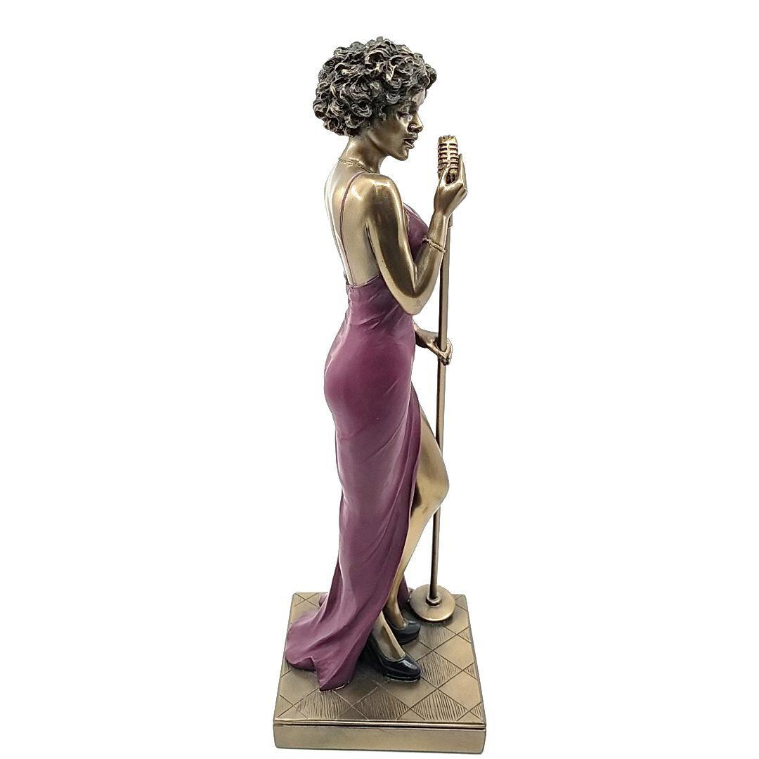 Handmade Resin Jazz Singer Statue: Vintage Microphone, Burgundy Dress ...