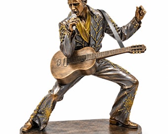 Elvis Presley Sculpture 26 cm – Classic Rock Legend Statue, Music Memorabilia Gift