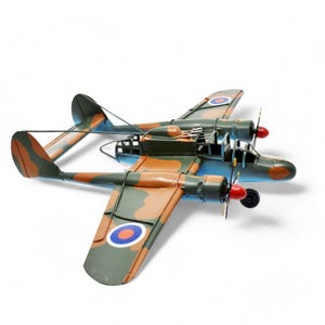WWII P-38 Lightning Metal Airplane Model: Vintage Aviation Decor
