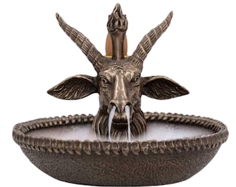 Incensário de refluxo Baphomet, estátua gótica de cabeça de bode, decoração oculta para casa, presente de bruxa.