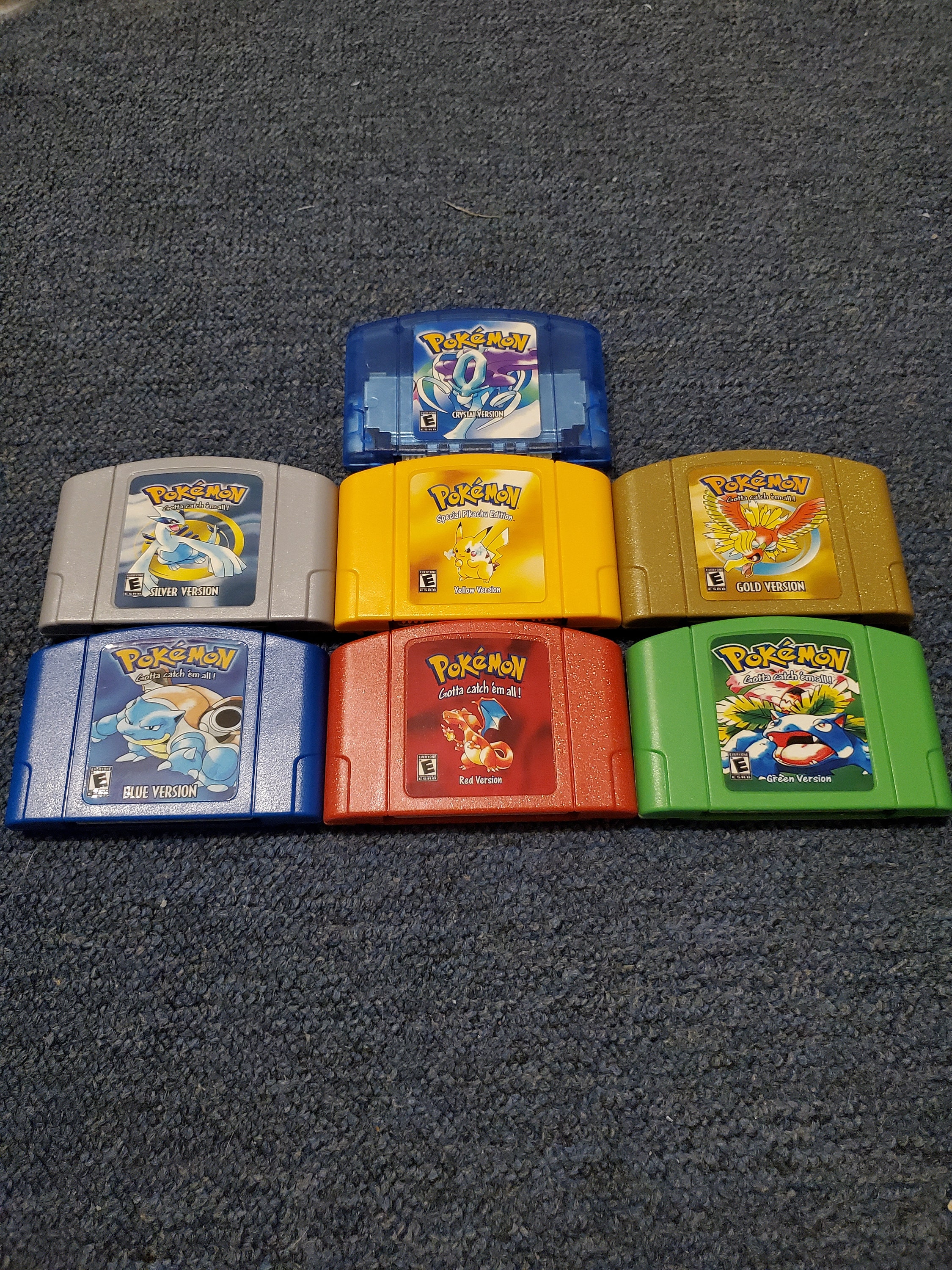 Pokemon Series Blue Crystal Gold Green Red Silver Yellow 5 Versions GBA  Game In Box for