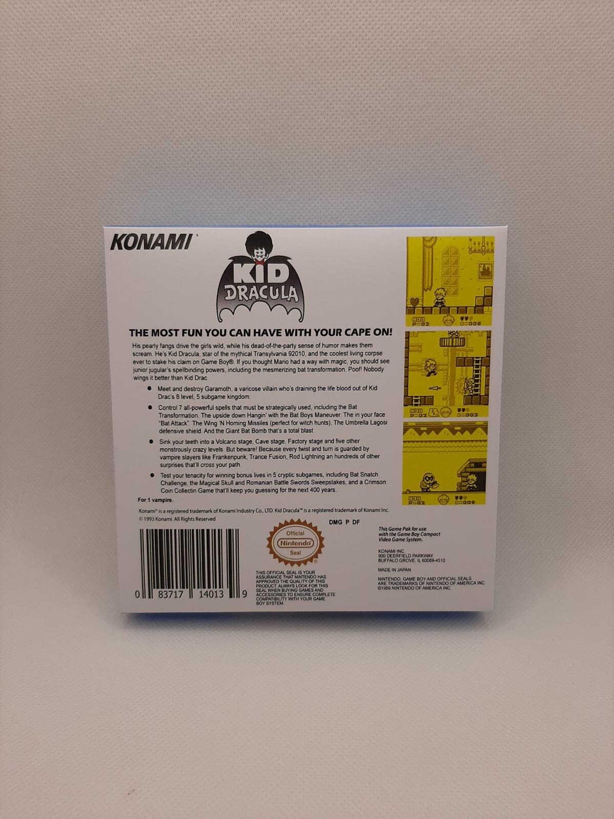 Notice Originale Game Boy : Kid Dracula (DMG-DF-USA) - Manuel D'instructions