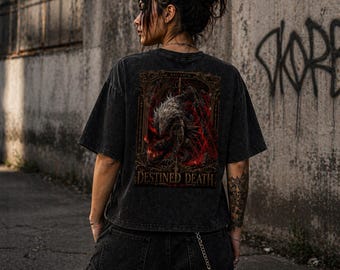 Elden Ring Maliketh Snow Washed Oversized Cotton Tee