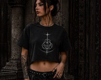 Elden Ring Maliketh Vintage Wash Cropped Boxy Tee