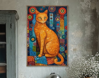Digital File: Cat 2, Abstract Art, Wall Art, Bedroom Decor, Living Room Wall Art