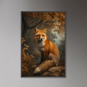 Digital File: William Morris Inspired Fox 5, Wall Art, Bedroom Decor, Forest Wall Art Decor, Living Room Wall Art