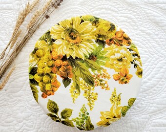 Large Bowl Cover Made From Vintage Fabric / Sourdough Proofing Basket Bonnet / Kitchenaid Bowl Cover / Food Storage / Sourdough Making