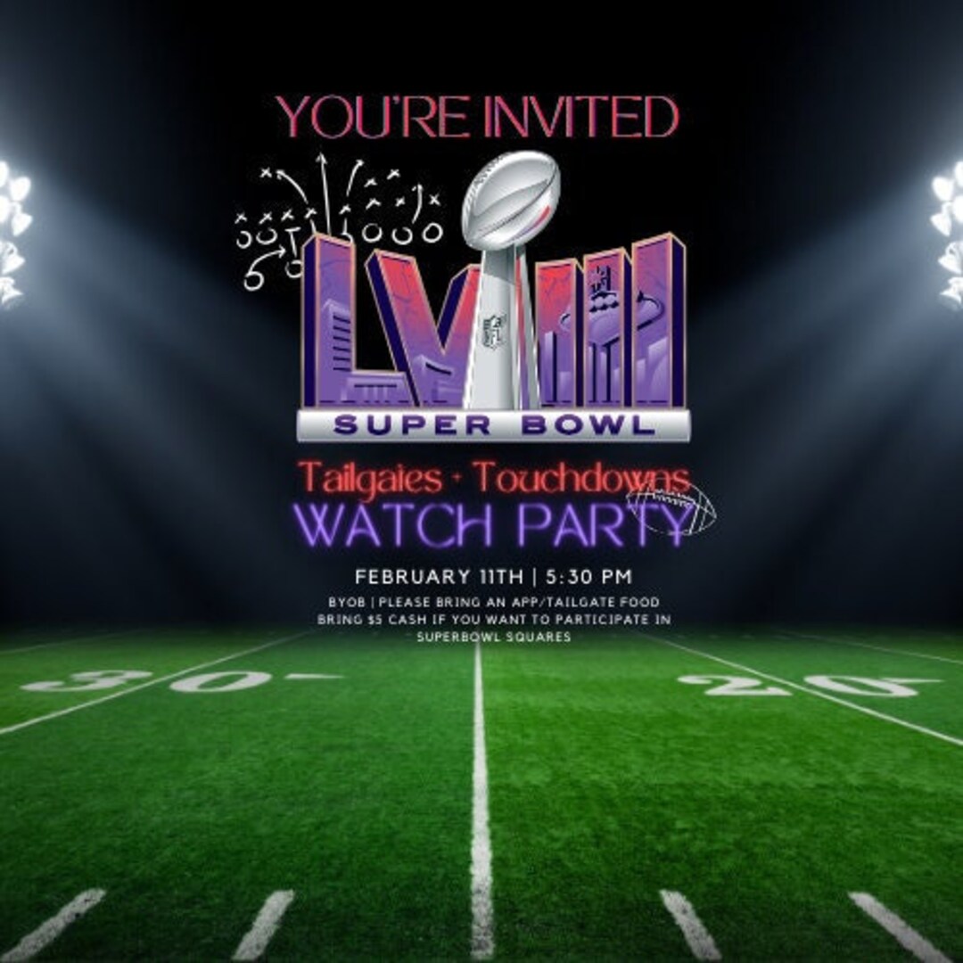 Superbowl 2024 Invitation, Edit on Canva, Digital Invitation, Party