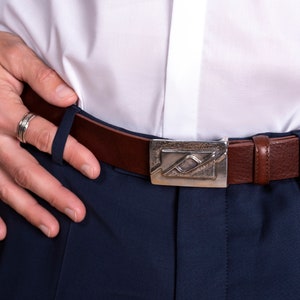 Sterling silver belt buckle, Handmade belt buckle, Men's accessory, Bespoke gift, 925 Solid silver belt buckle, Gift forHim, Artisan jewelry image 1