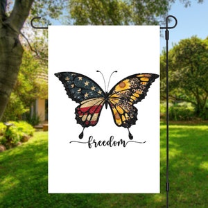 Bandiera da giardino a sublimazione della farfalla della libertà