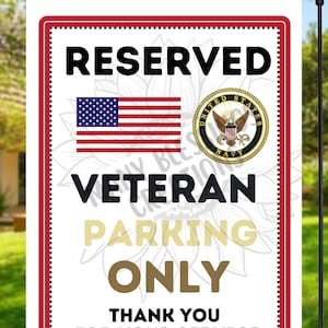 Navy Veterans Parking Sign Sublimation Garden Flag