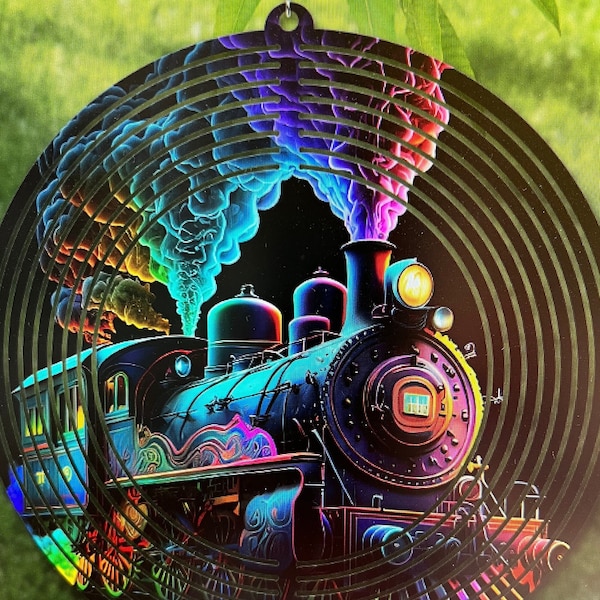 Black Neon Classic Train Wind Spinner