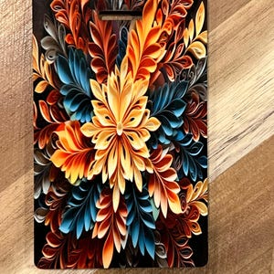 Fall Colored Flowers Bag Tag