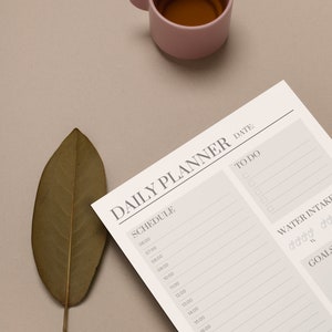 Daily Planner For Productivity, Schedule, To do List, Printable, Digital Planner