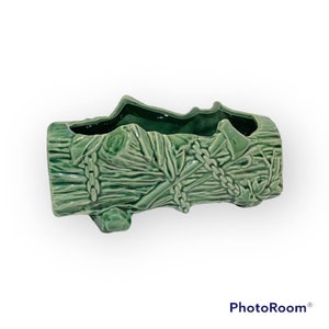 Vintage McCoy Green Log Planter