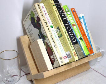 Compact Desk Top Bookcase - Great for the desk, dorm, vanity or table.   Collapses for easy storage or travel.  Hand Crafted from Pine.