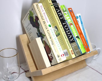 Compact Desk Top Bookcase - Great for the desk, dorm, vanity or table.   Collapses for easy storage or travel.  Hand Crafted from Pine.