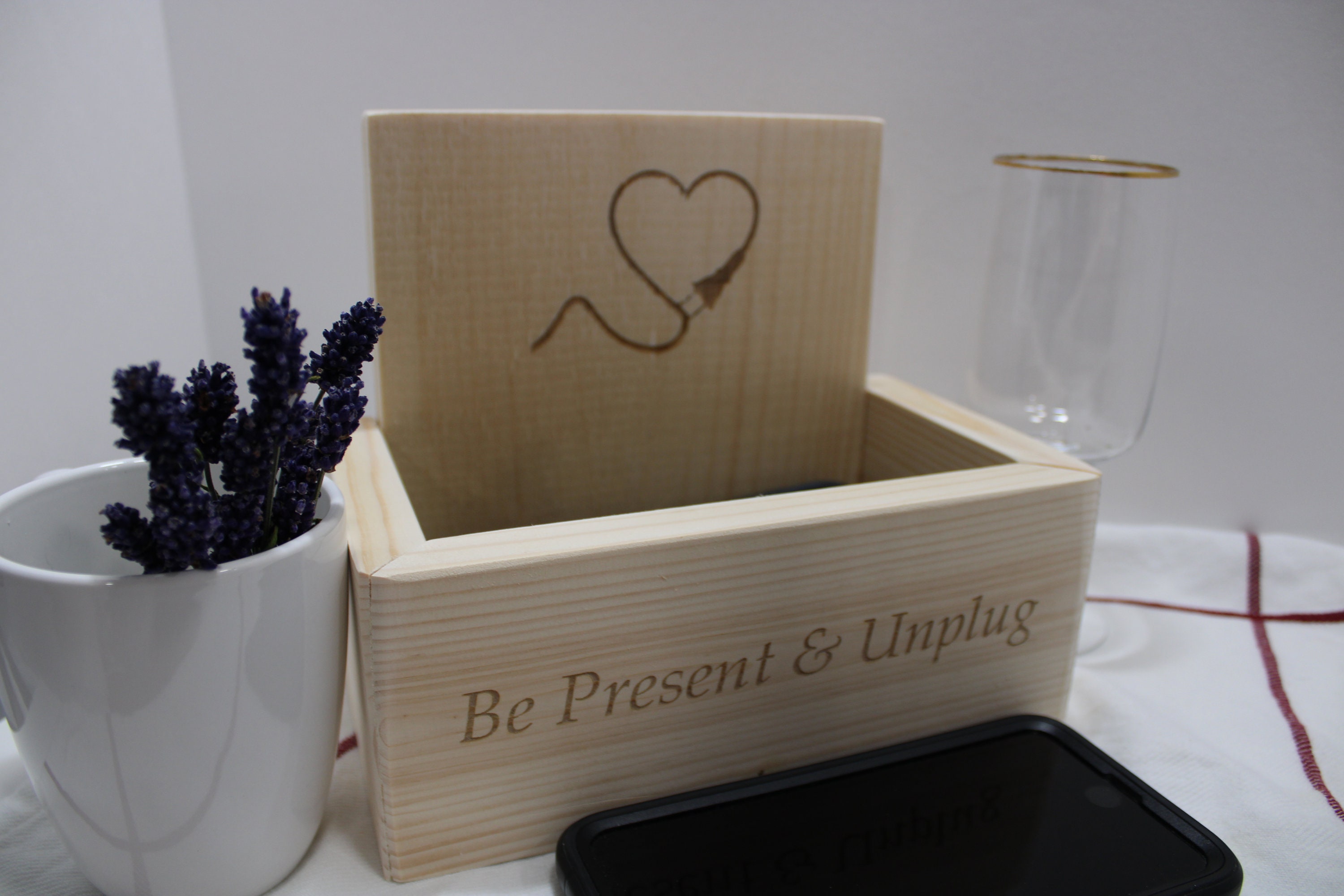 Unplug Cell Phone Drop Box Compact Addition From Hidden Pond Gardens Small in Size but Holds up