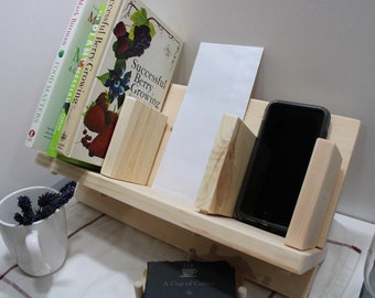 Desk Top Book/ Mail Organizer for Desk or Table.   Hand crafted, adjustable and collapsible. Perfect for the office, home and college dorm!
