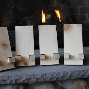 4 Pack Cell Phone Video Call Stand/Rest  -  Unfinished Pine