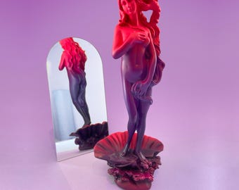 Estatua de yeso del Nacimiento de Venus: Venecia púrpura, decoración de arte moderno (28 cm)