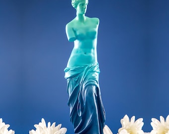 Estatua de la Venus de Milo azul de Oslo: decoración artística de Afrodita en yeso