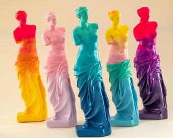 Estatua de Venus de Milo de resina colorida: decoración artística pintada a mano